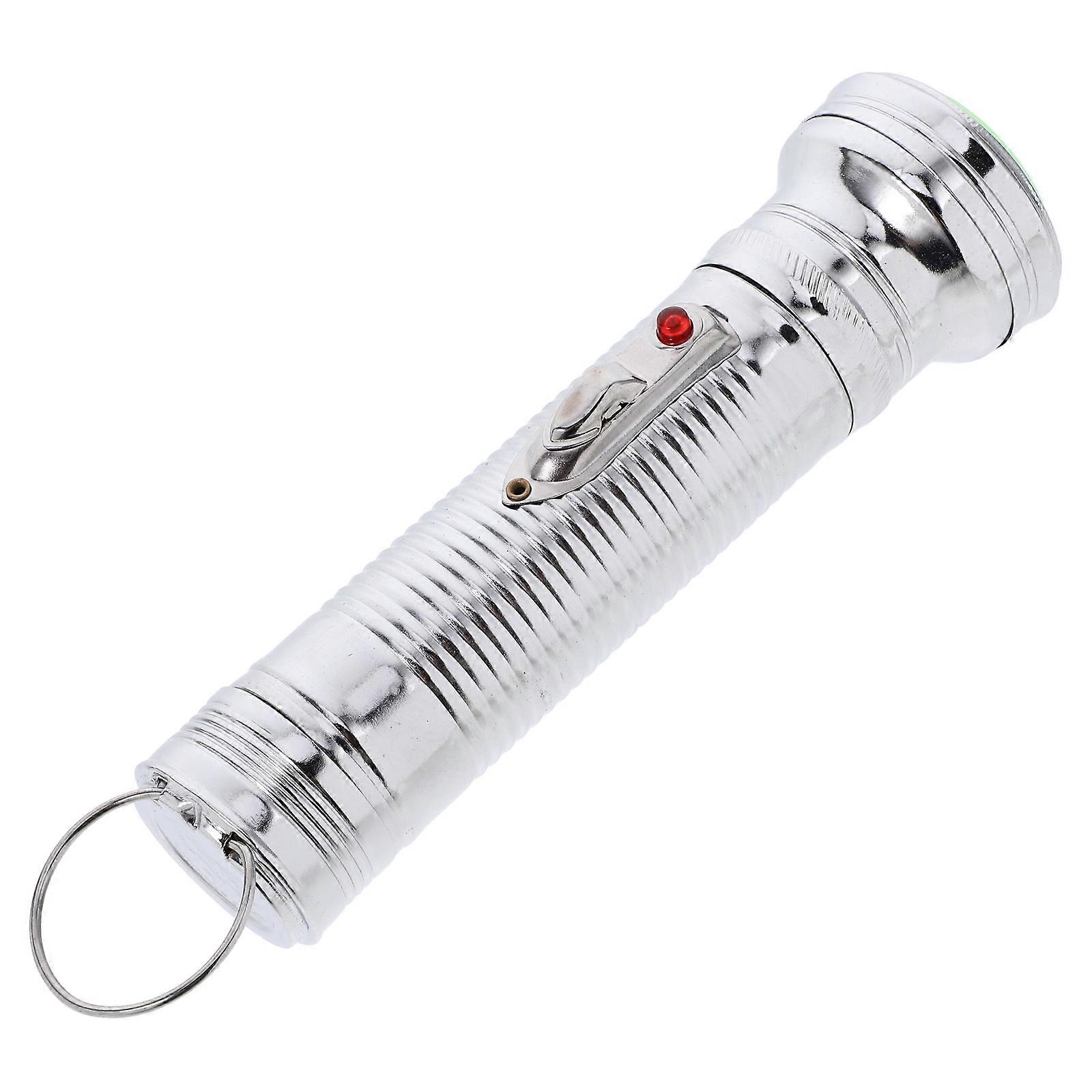 Silver Metal Old-Fashioned Flashlight for Handheld Nighttime Use