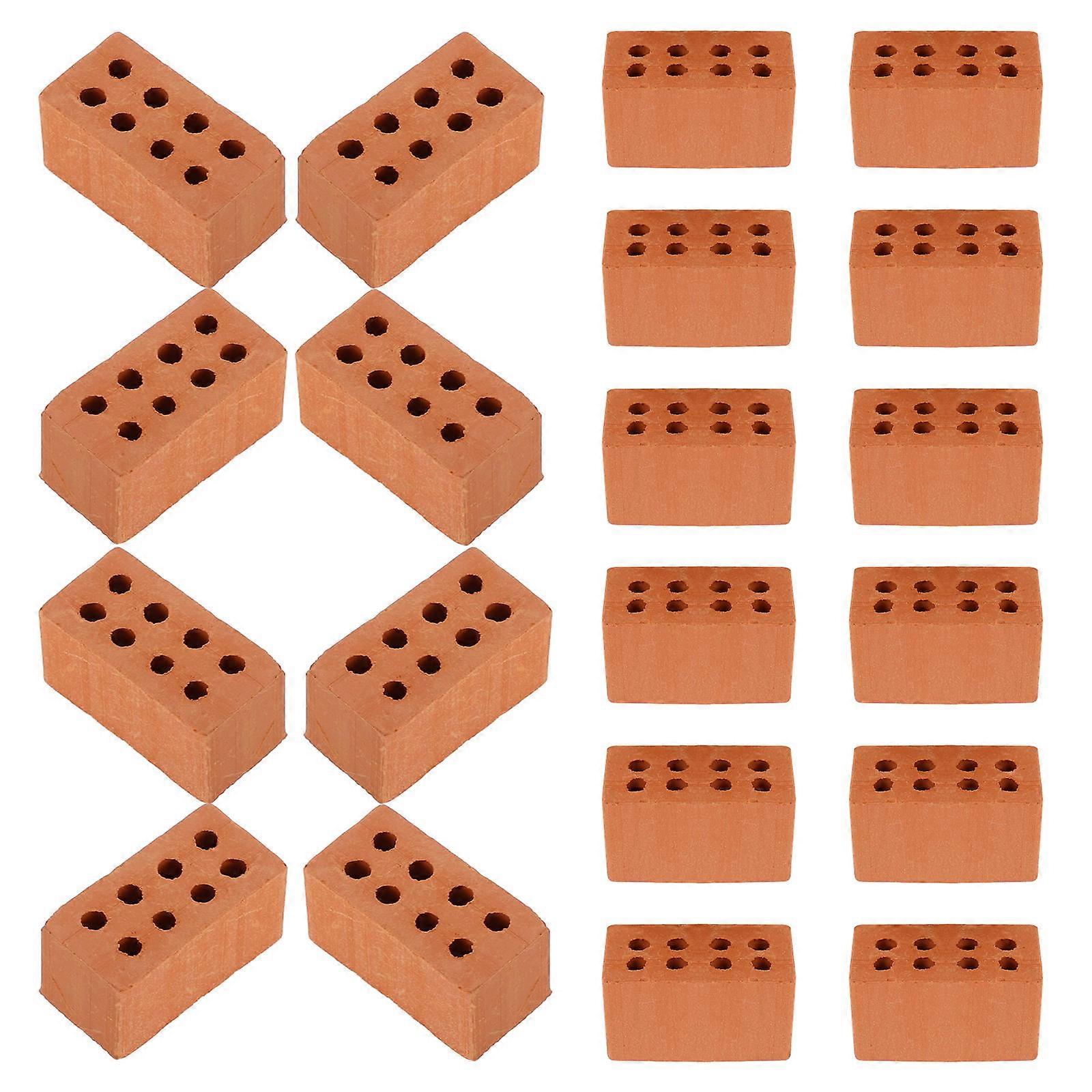 Miniature Bricks Clay Realistic Fake Bricks for Dollhouse 50Pcs Kit