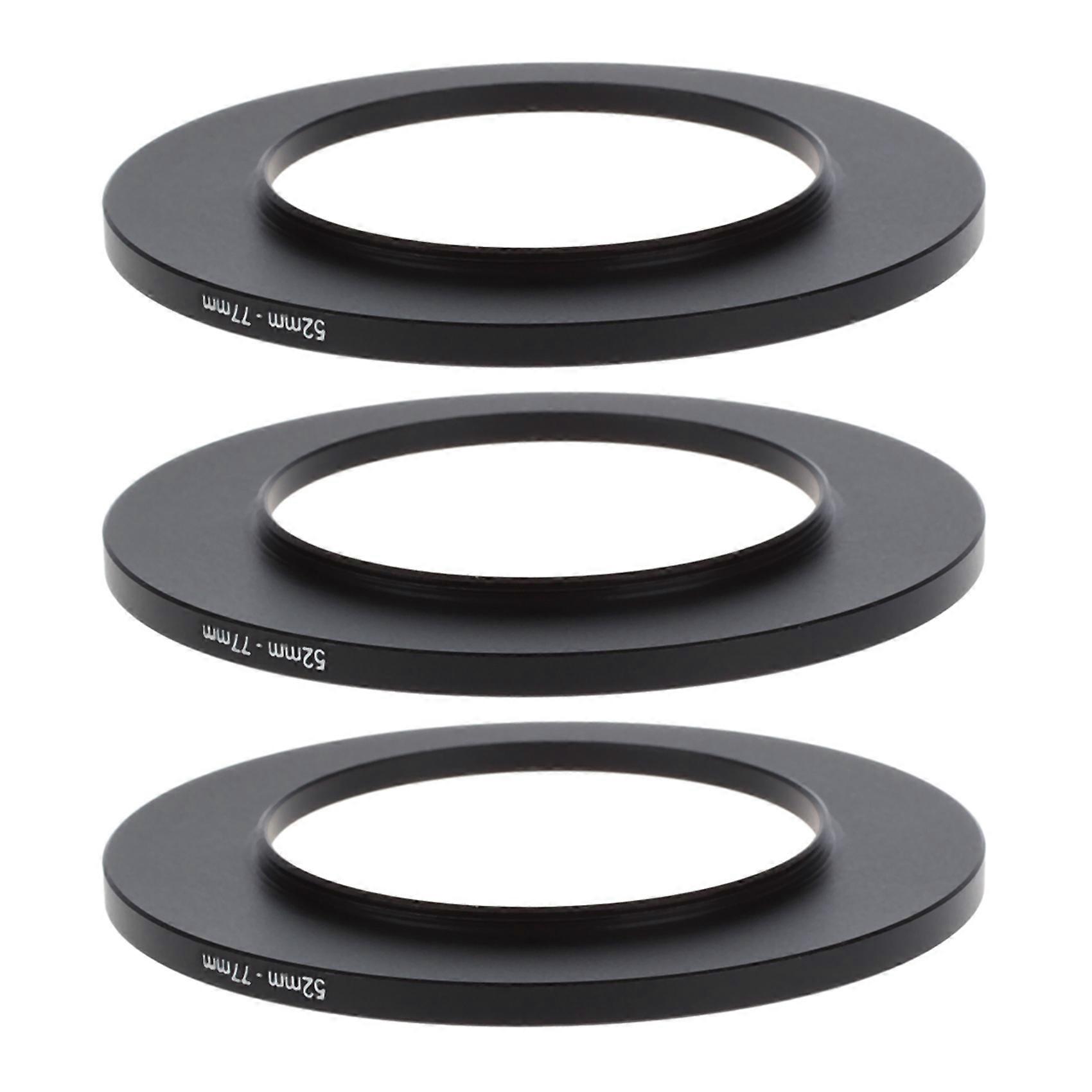 3pcs 52mm-77mm 52-77 Metal Step Up Filter Ring Adapter for Camera