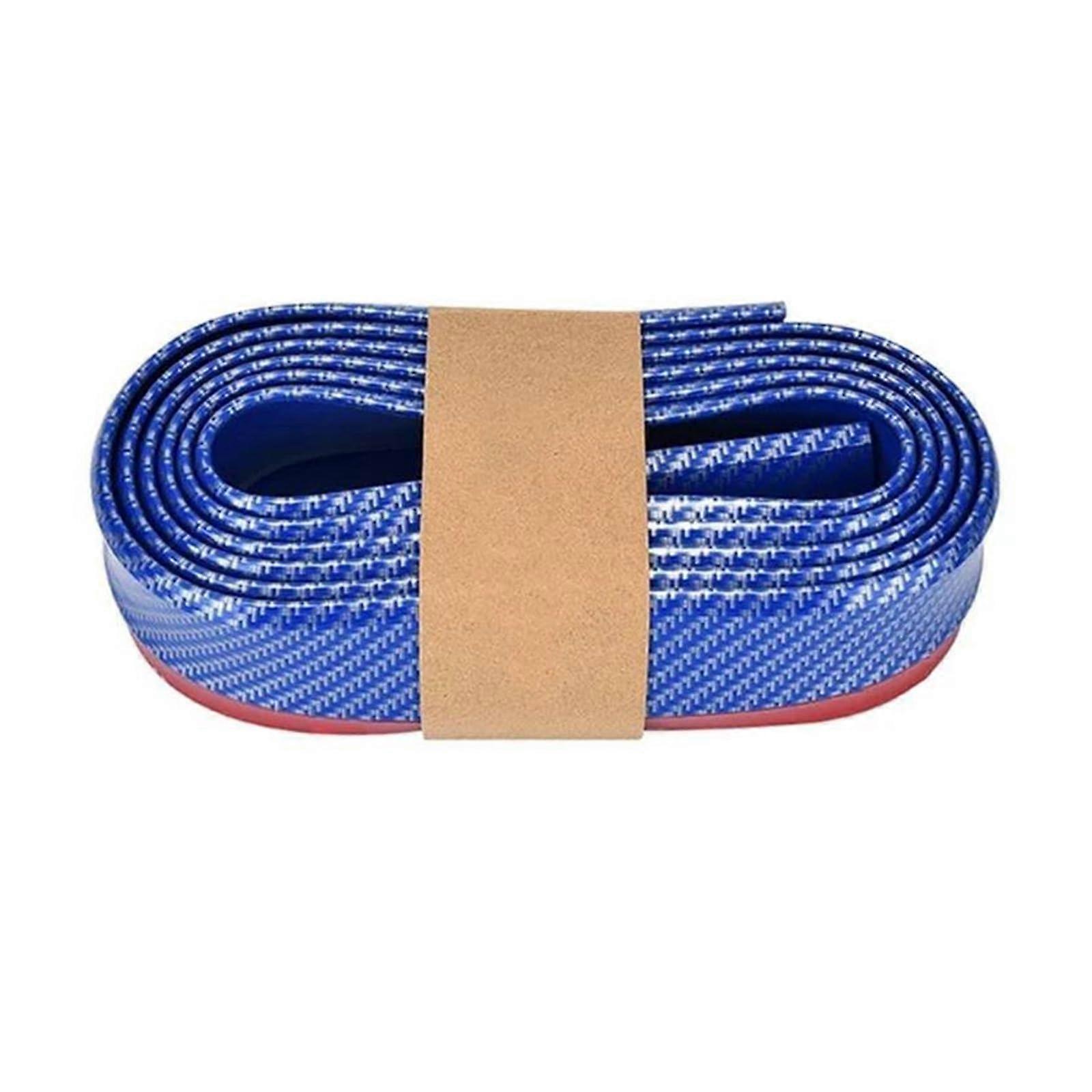 Universal Front Bumper Protector Soft Rubber Lip Spoiler Scratch Resistant Collision Guard Blue