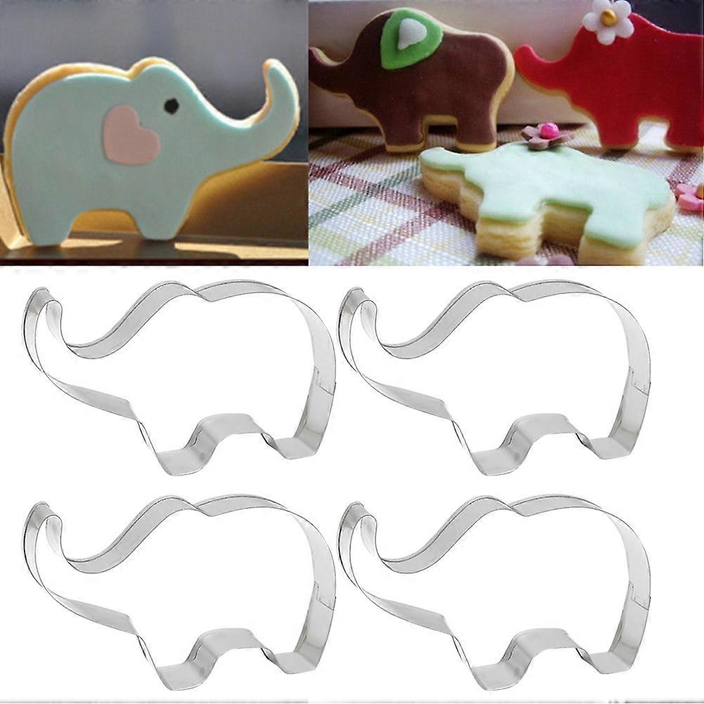 Elephant Shaped Mould Diy Design Baking Chocolate Making Cake Decorating 8.5x5.5x2cm 4Pcs