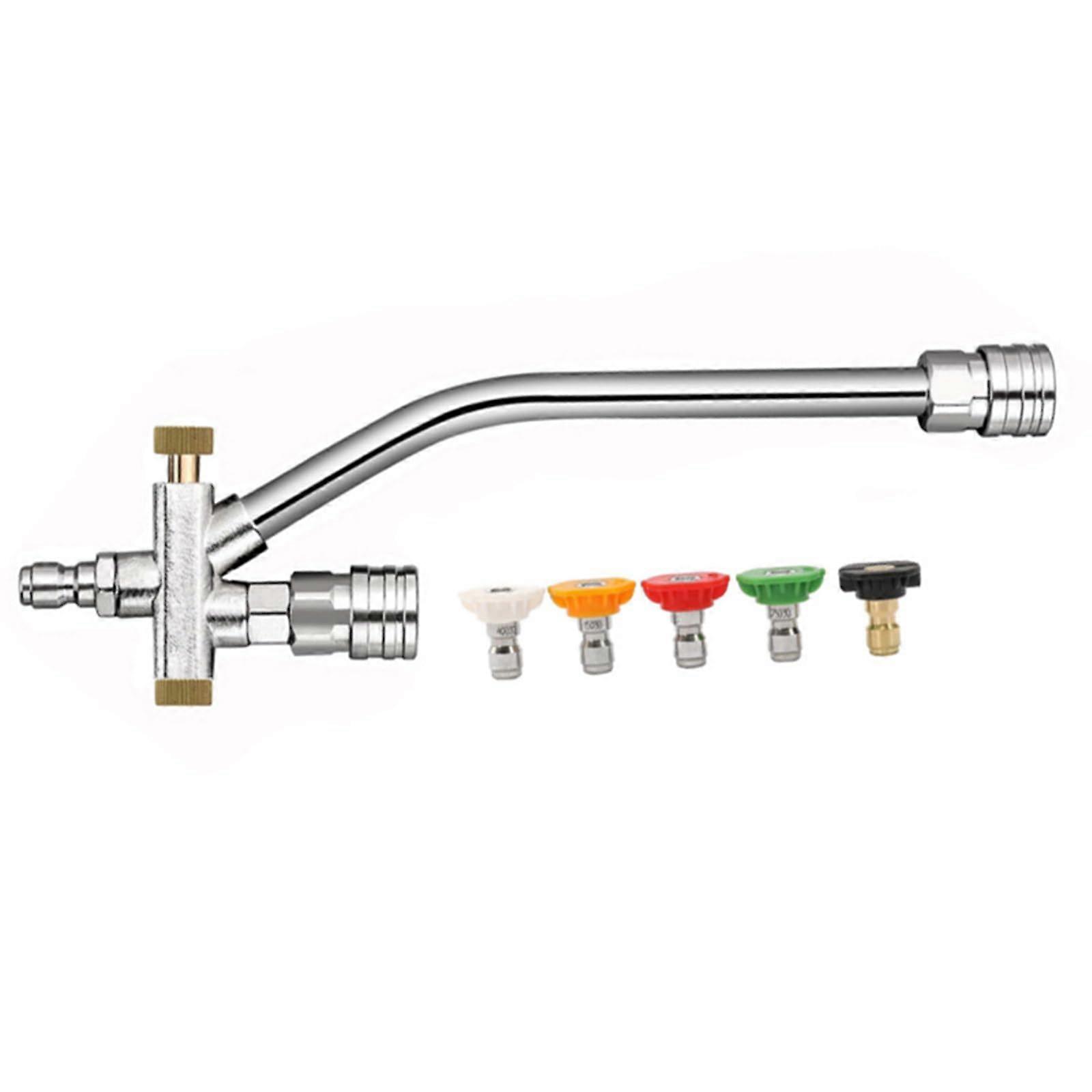 Pressure Washer Double Tip Attachment with Quick Connect, 5 Angle Nozzle Set for Car and Gutter Cleaning