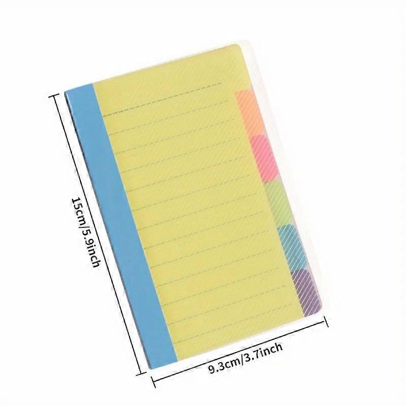 1Pc New Divider Sticky Notes, Tabbed Self-Stick Lined Note Pad, 60 Ruled Notes, Assorted Neon Colors Index Sticky Notes