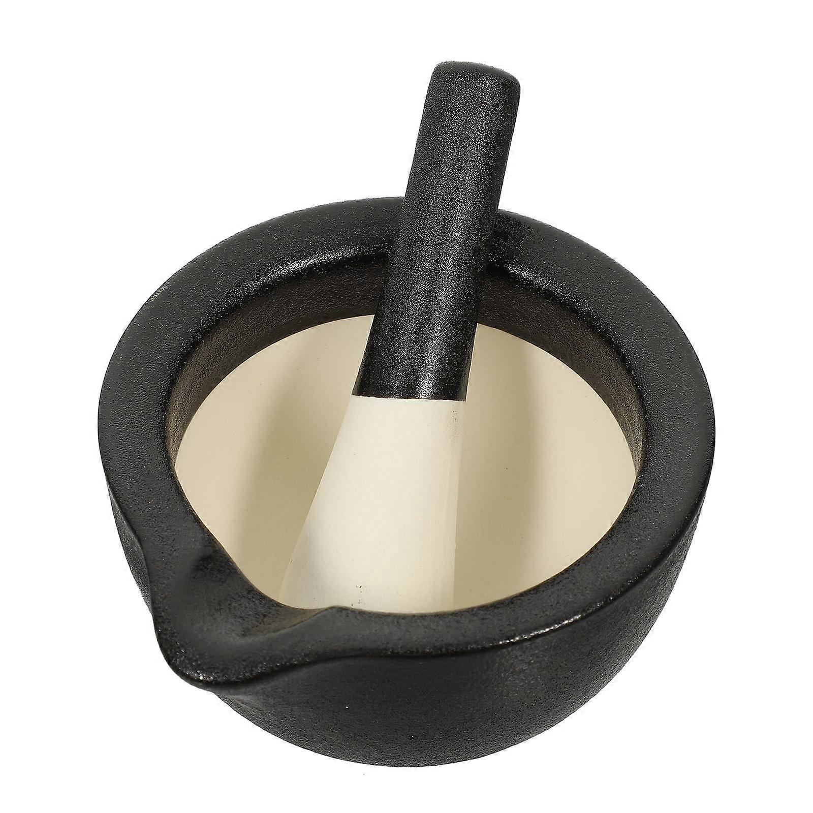 Ceramic Mortar and Pestle Set Spice Grinder with Ergonomic Grip Durable Easy Clean for Kitchen