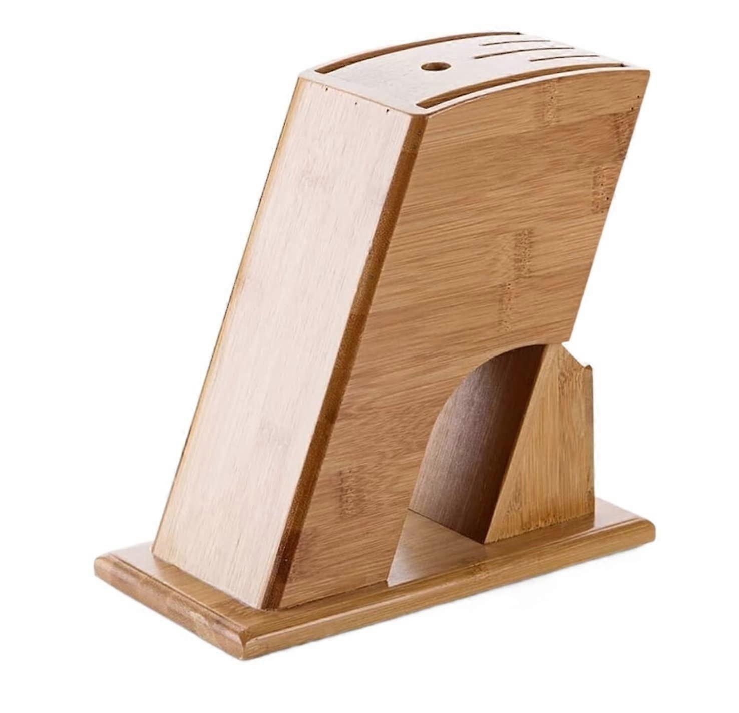 Bamboo Kitchen Knife Block Holder with Ventilated Design, SpaceSaving Knife Storage Organizer