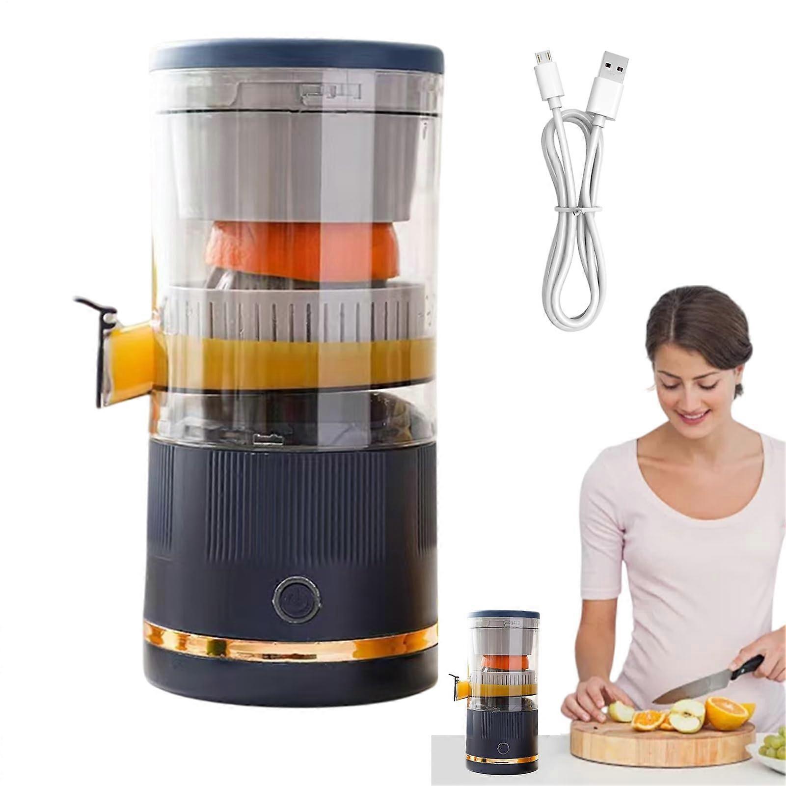 Electric Citrus Juicer with Automatic Pulp Separation, Wireless Orange Squeezer, Rechargeable, Blue