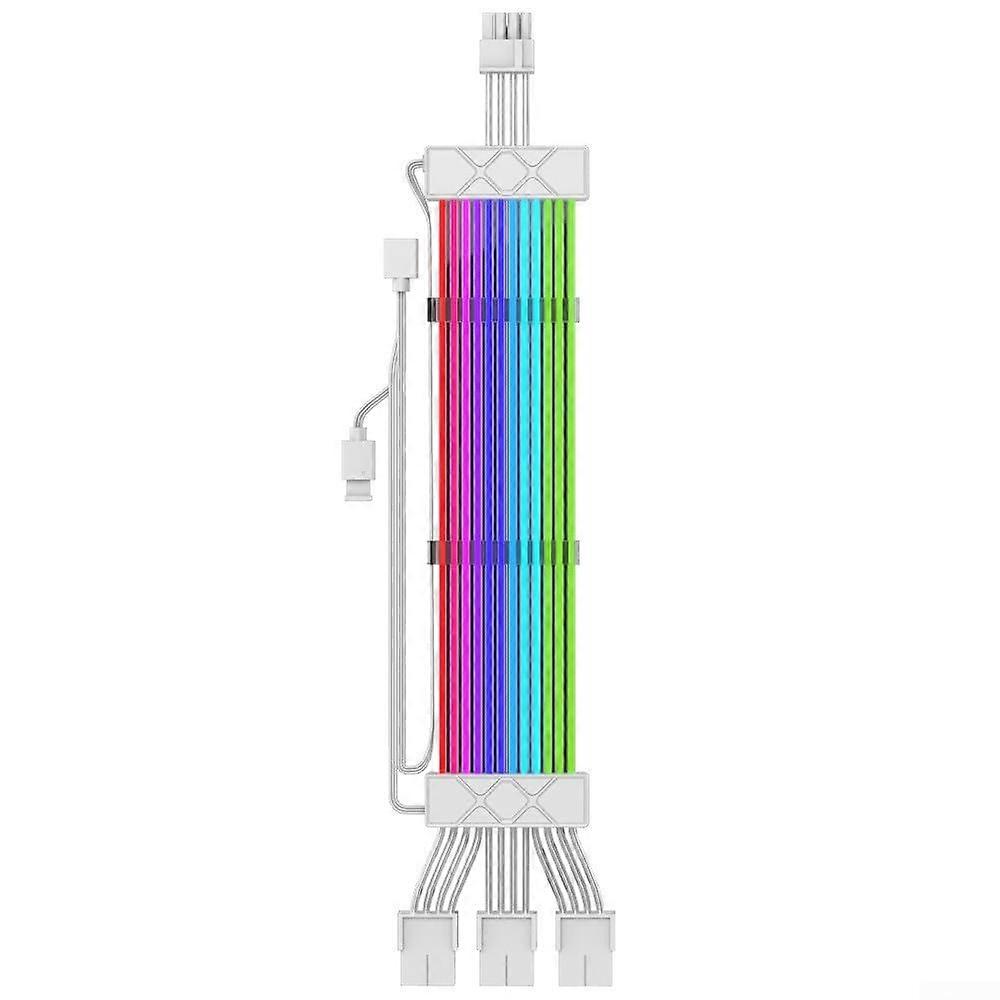 24Pin ARGB PSU Cable Kit with 2x8Pin GPU Cables, Vibrant 5V Lighting and Flexible LED Strips