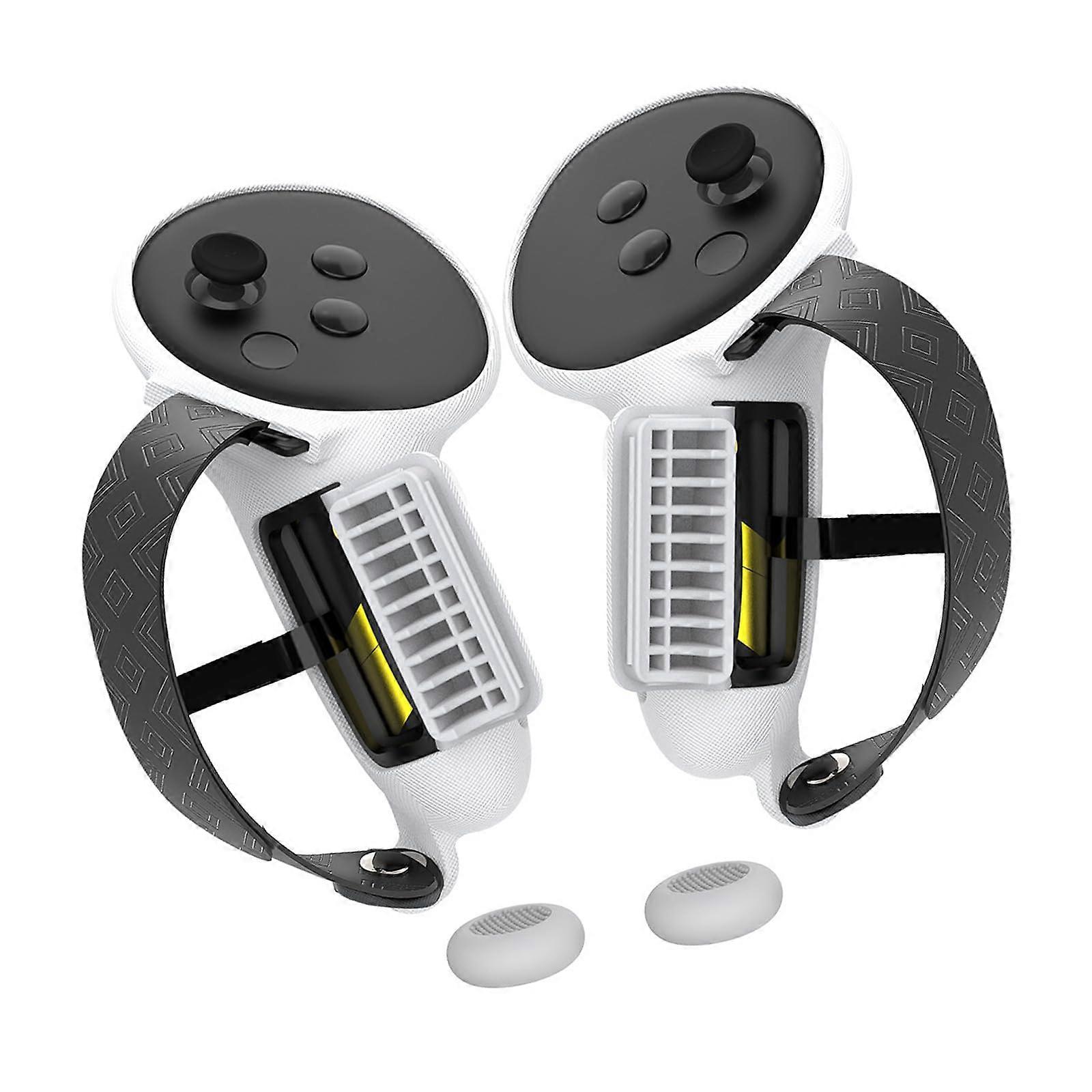 Silicone VR Headset Handle Covers AntiSlip Controller Grips Protective Sleeves White for Quest 3S