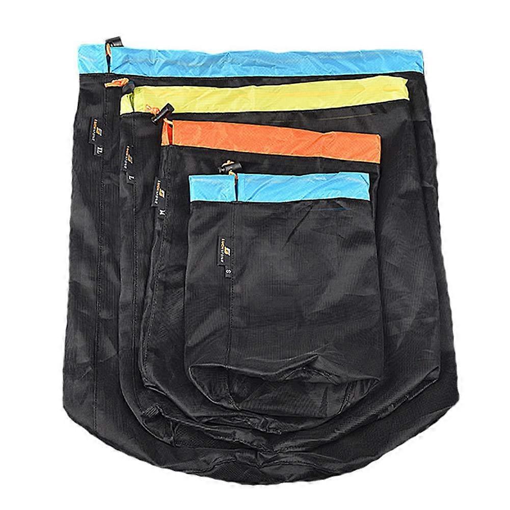 Lightweight Compression Stuff Sack Set 4PCS, Breathable Mesh Drawstring Bags for Camping and Hiking