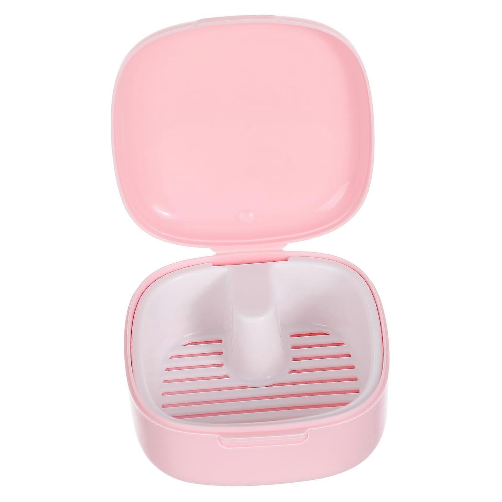 Retainer Case with Secure Lid, Compact Denture Storage Box for Travel and Easy Cleaning