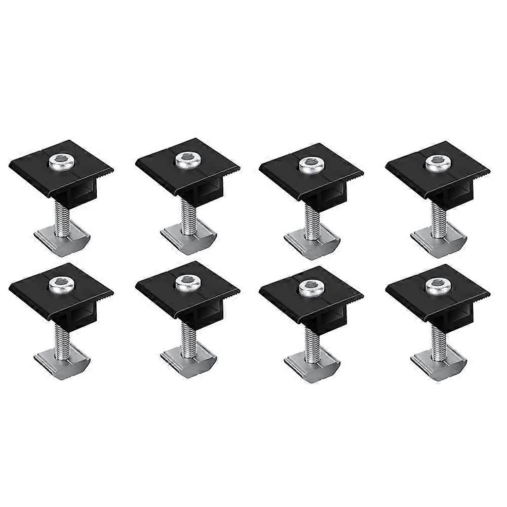 8 Pack Adjustable 30mm TShaped Solar Panel Mid Clamp Aluminium PV Module Clamp Black