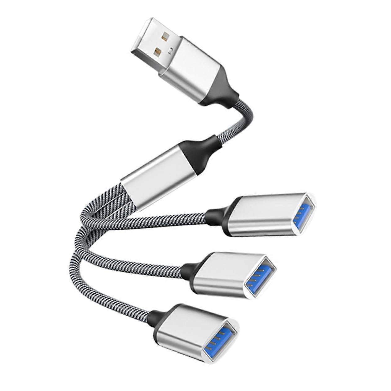 USB Hub Splitter 3 Port for Laptop and Car, Speed Data Transfer and MultiDevice Charging