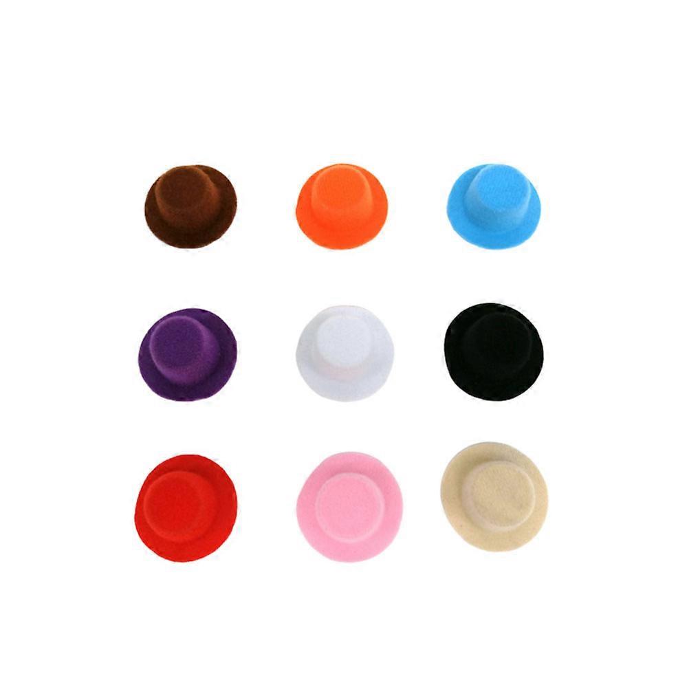 Mini Hat Doll Accessories for Party Decoration 9Pcs Colored Gentlemen Hat Set