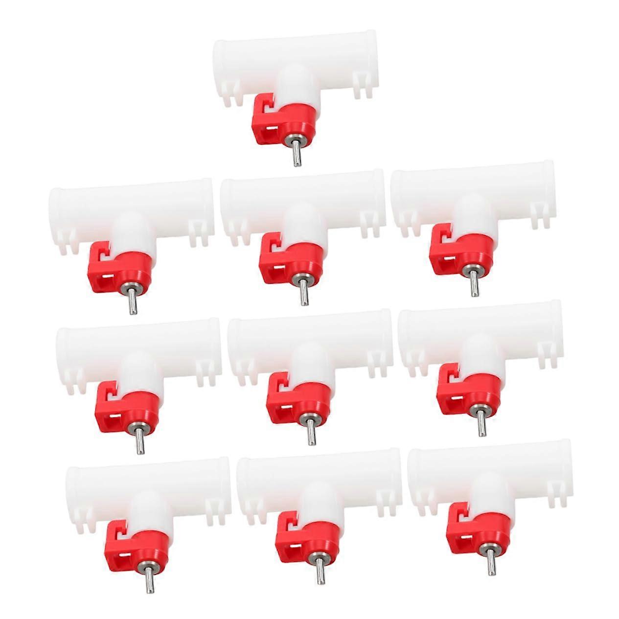 10pcs Automatic Chicken Waterer Nipples for Poultry Feeders, Durable Plastic Drinking System, Easy Install