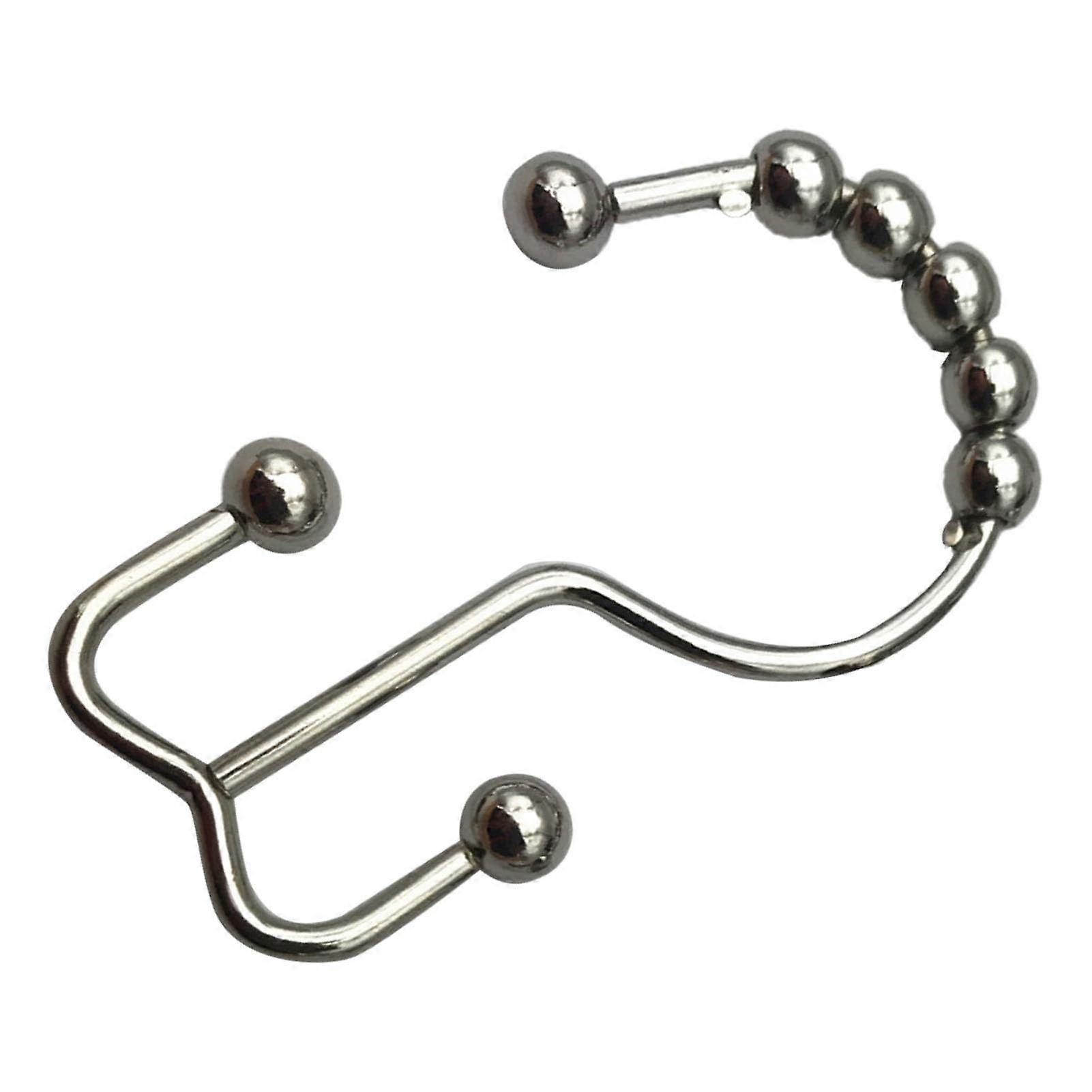 12 Pack Rustproof DoubleSided Black Metal Shower Curtain Hooks for Bathroom Curtains