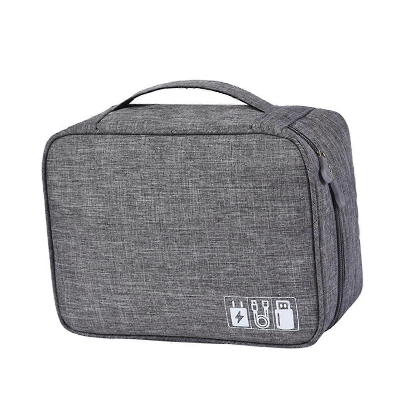 Electronics Accessories Organizer Waterproof ScratchResistant Travel Cable Storage Bag Grey