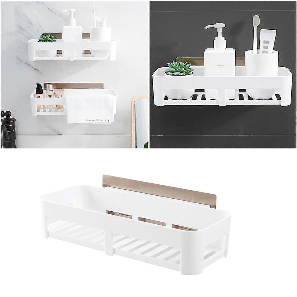 Storage Shelf Bathroom Rack Wall Mounted for Storage 2Pcs White Basket