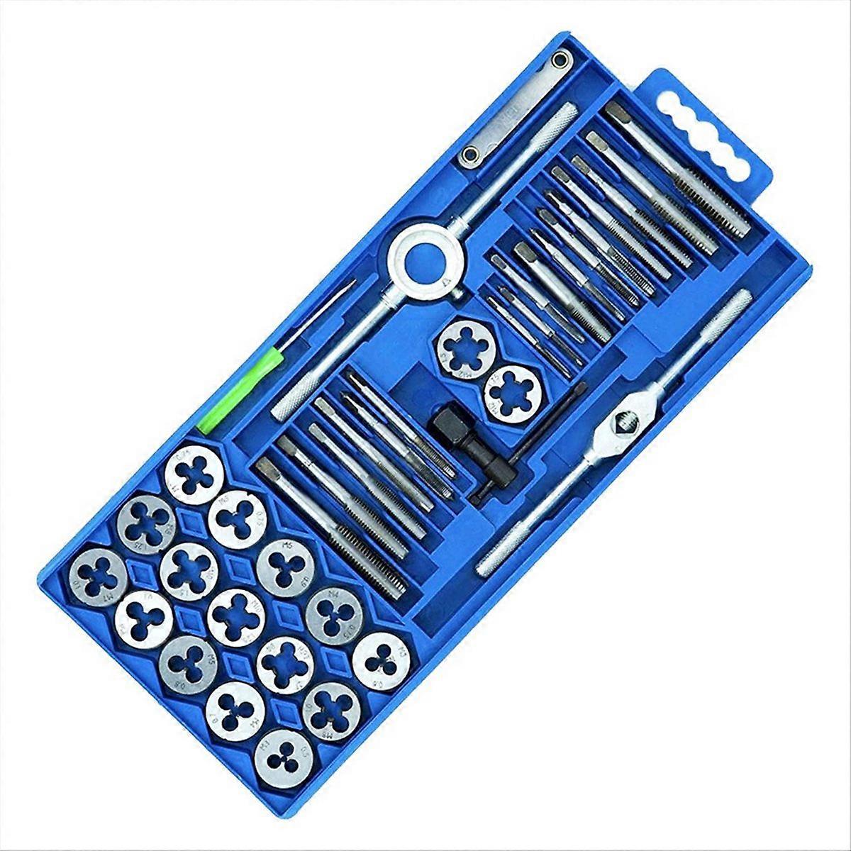 Thread Cutting Kit 40Pcs Metric Tap Die Set with Shell (Small Frame)