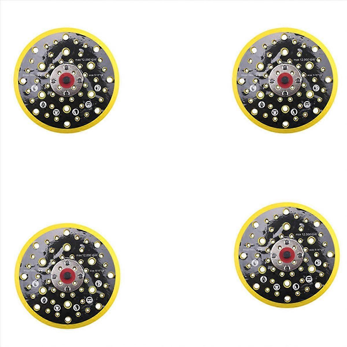 4Pcs 150mm 5/16 Thread 52 Hole Medium Density Random Orbital Sander Hook & Loop Backing Pad Compatib