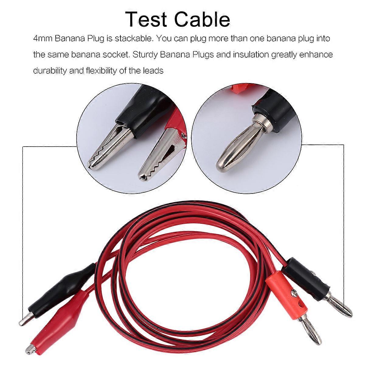 Clip Test Wire Banana Plug to Crocodile Clip 5Pcs 1M Test Cable