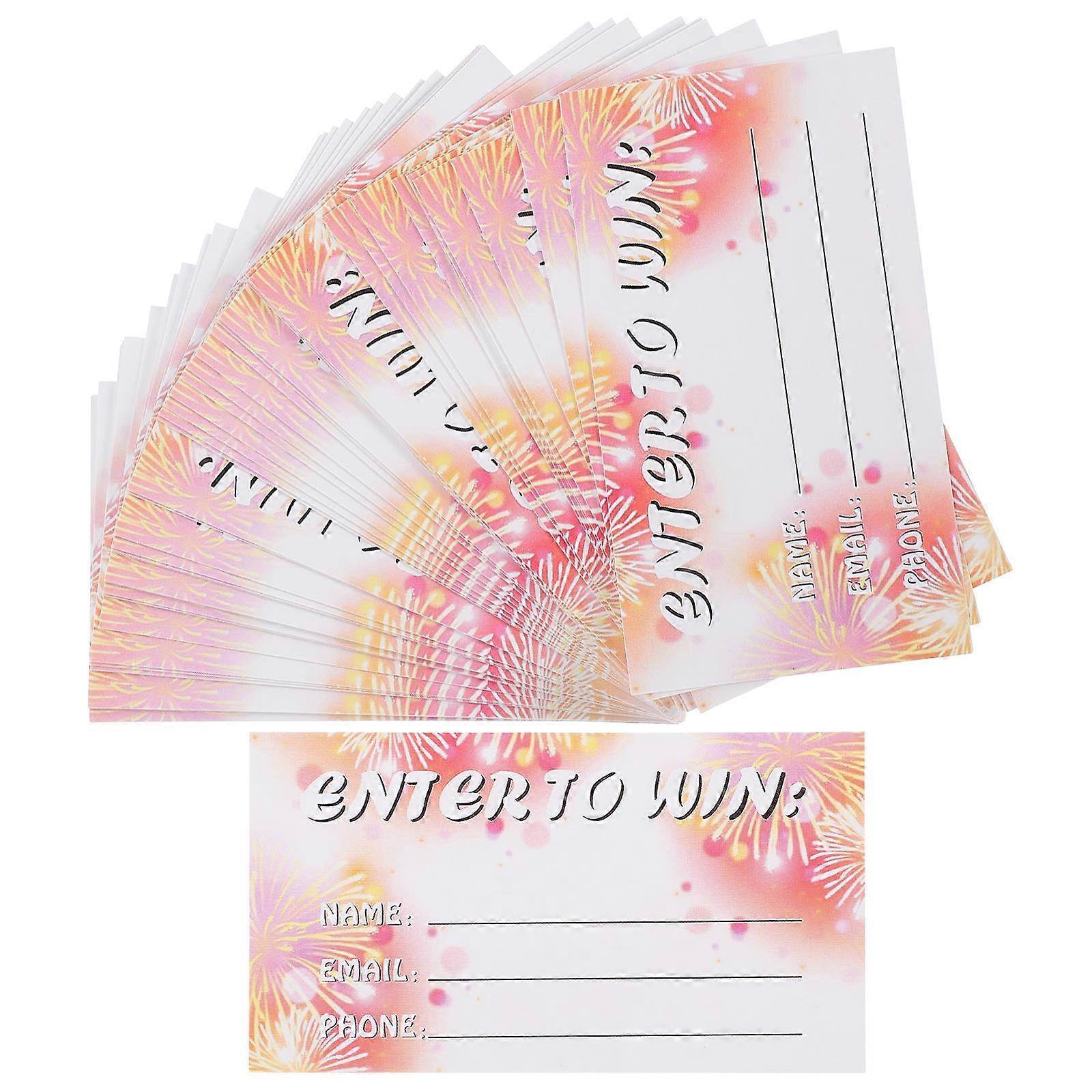Party Raffle Cards 100 Sheets Rectangular Items Multi Color Information Recording Auctions Festivals
