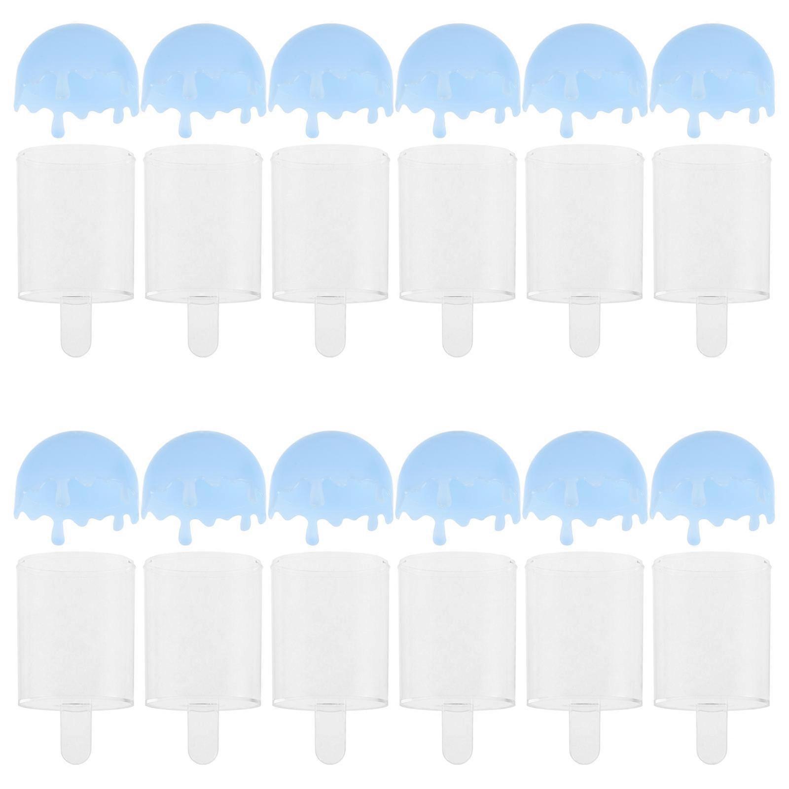 12Pcs Blue Candy Packaging Boxes for Storage Use Clear Plastic Treat Holders