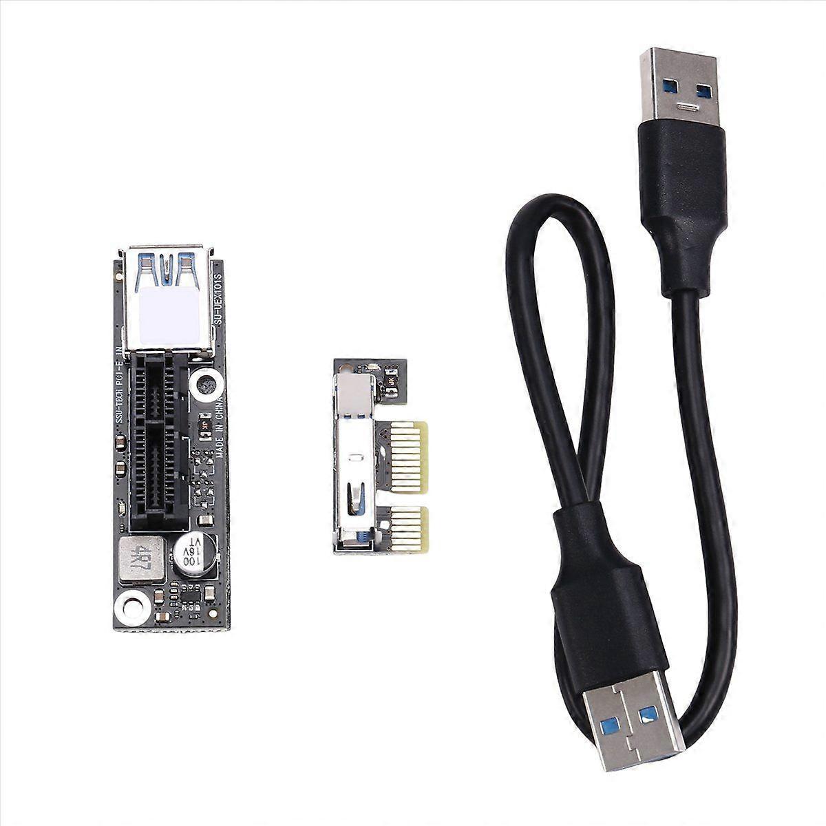 PCI-E 1X to 1X Riser Extender USB 3.0 Cable Working