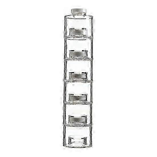 6Pcs Seasoning Tower Stackable Transparent Plastic Refillable Sugar Salt Spice Storage Tower for Kitchen