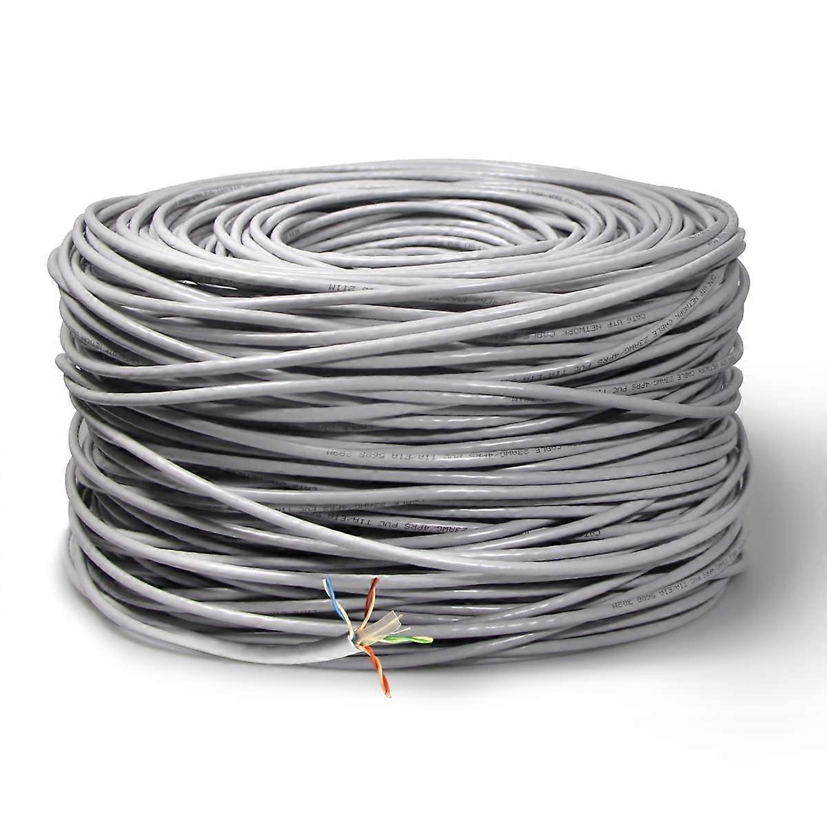 Cat6 Ethernet Cable 1000ft Solid Conductor Slim Jacket Speed Network Cord for Router Camera