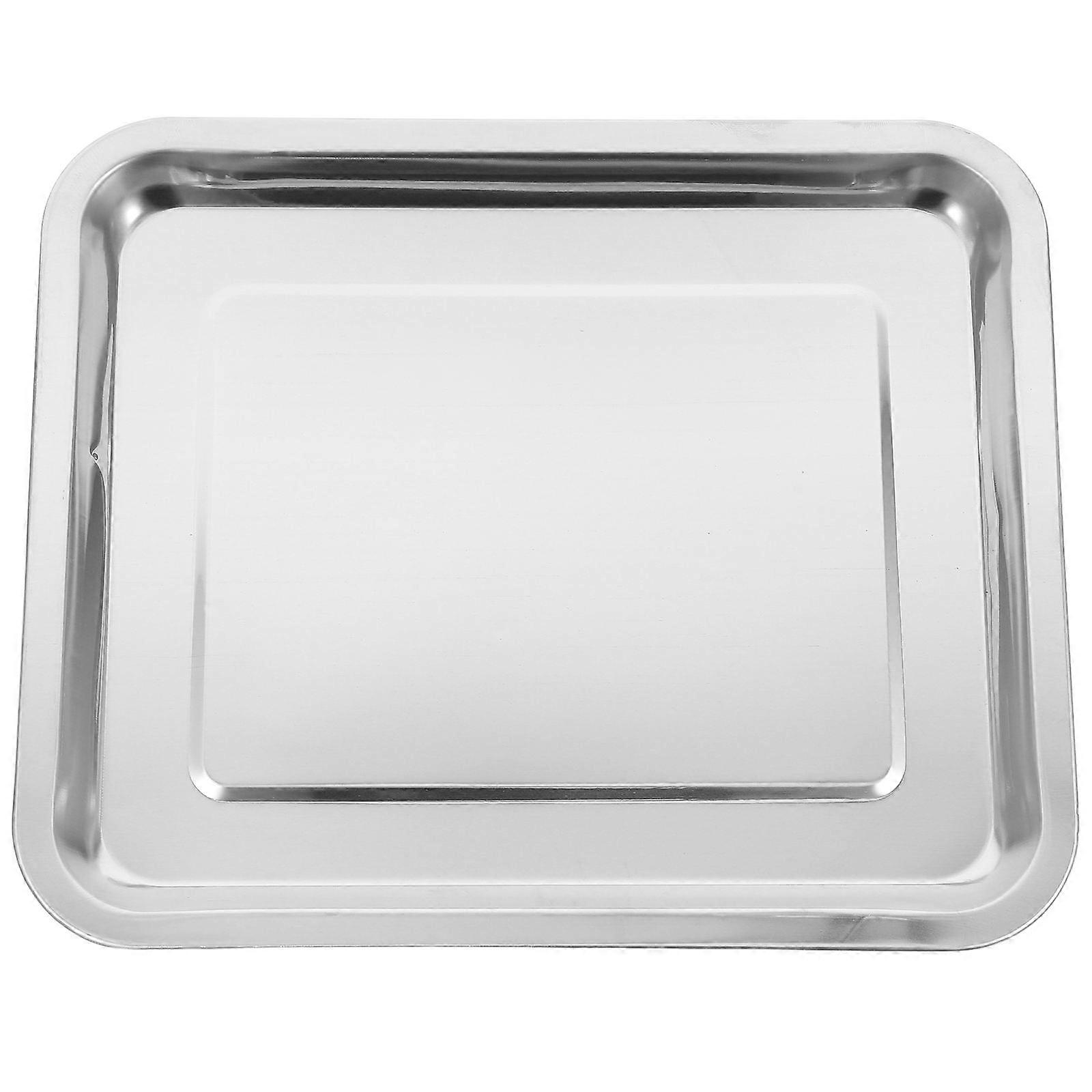 Silver Stainless Steel Tray for Serving Appetizers Multi-Use