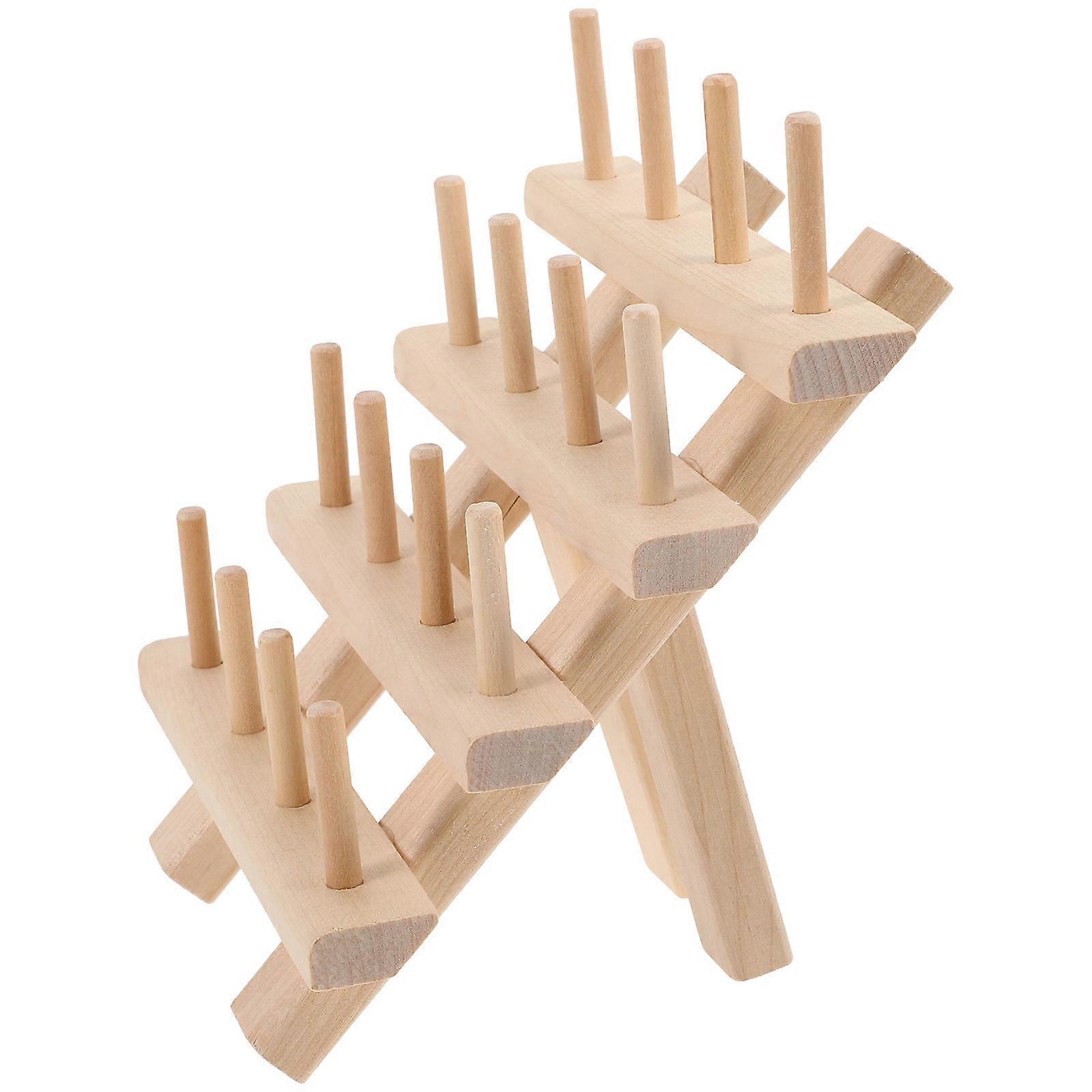 Practical Light Brown Yarn Holder Rack For Embroiderers Sewing 1Pack Thread Organization