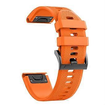 Replacement Band 22mm Orange Silicone Strap Quick Release Wristband Compatible with Garmin Fenix Series