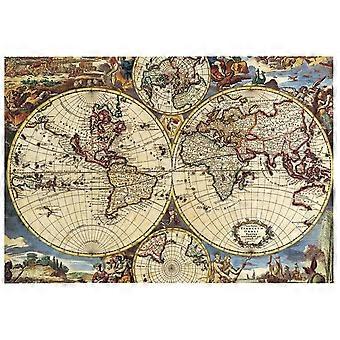 1000 Piece Map Jigsaw Puzzle for Adults 70x50cm with Poster, Durable Thick Board, Gift Box