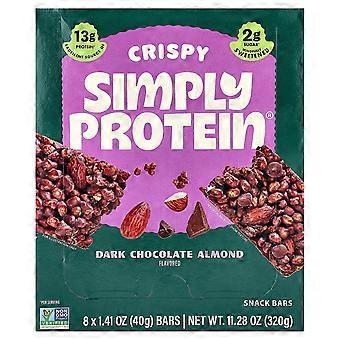 Simply Protein, Crispy Snack Bars, Dark Chocolate Almond, 8 Bars, 1.41 oz (40 g) Each
