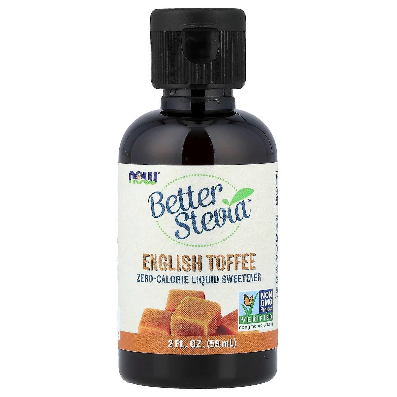 NOW Foods, Better Stevia®, Zero-Calorie Liquid Sweetener, English Toffee, 2 fl oz (59 ml)