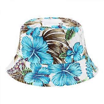 Foldable Black Print Bucket Sun Hat Colorful Floral Print Bucket Hat