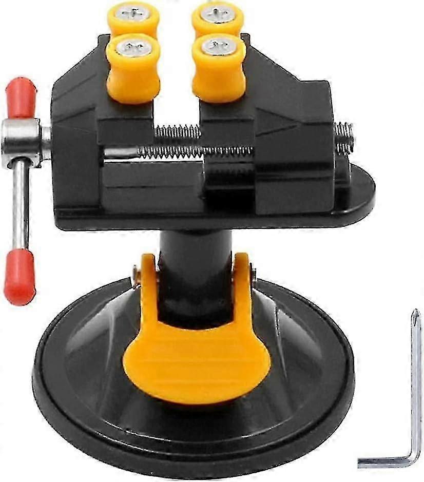 Mini Table Bench Screw Clamp Engraving Table Vice 360 Rotatable Adjustable Table Vise Suction Cup Base - DD,x