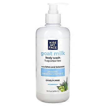 Kiss My Face, dusjsåpe med geitemelk, uten parfyme, 473 ml, 2-pakning