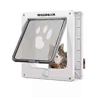 Large Cat Door Flap, Thick Cat Door for Indoor and Outdoor Doors, (White)