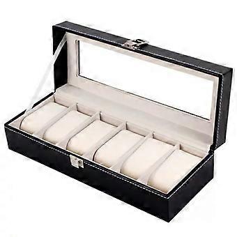 Watch Box Mężczyźni na 6 zegarków, ze szklanym oknem