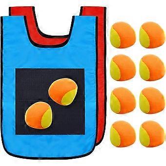 12 Pcs Dodgeball Tag Game Vests Set, Throwing Target Game Outdoor Sticky Ball Game for Kids Toddler, Random Color