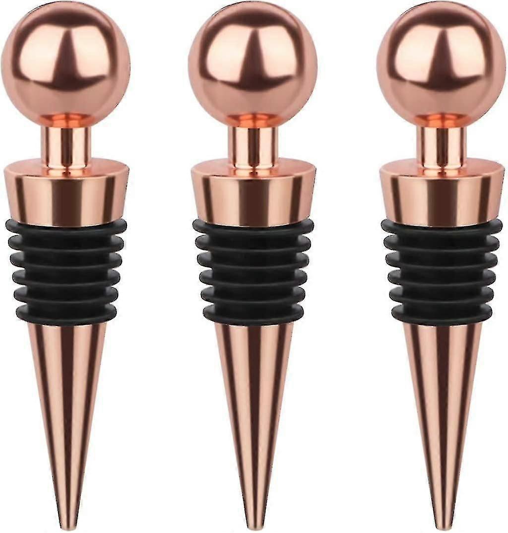 3pc Wine Corks,plastic Wine Corks,reusable Wine Corks-rose Gold
