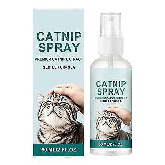 Sprayflacon met 60 ml kattenkruid voor het kalmeren van angst en het stimuleren van speeltijd op krabpalen en kattenspeelgoed.