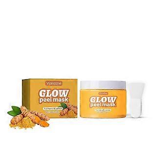 Glow Peel Mask, Turmeric Lemon Overnight Wrapping Peel Off Mask, Turmeric Teer-Off Mask, Vitamin C Exfoliating Face Mask for Skin, 120G