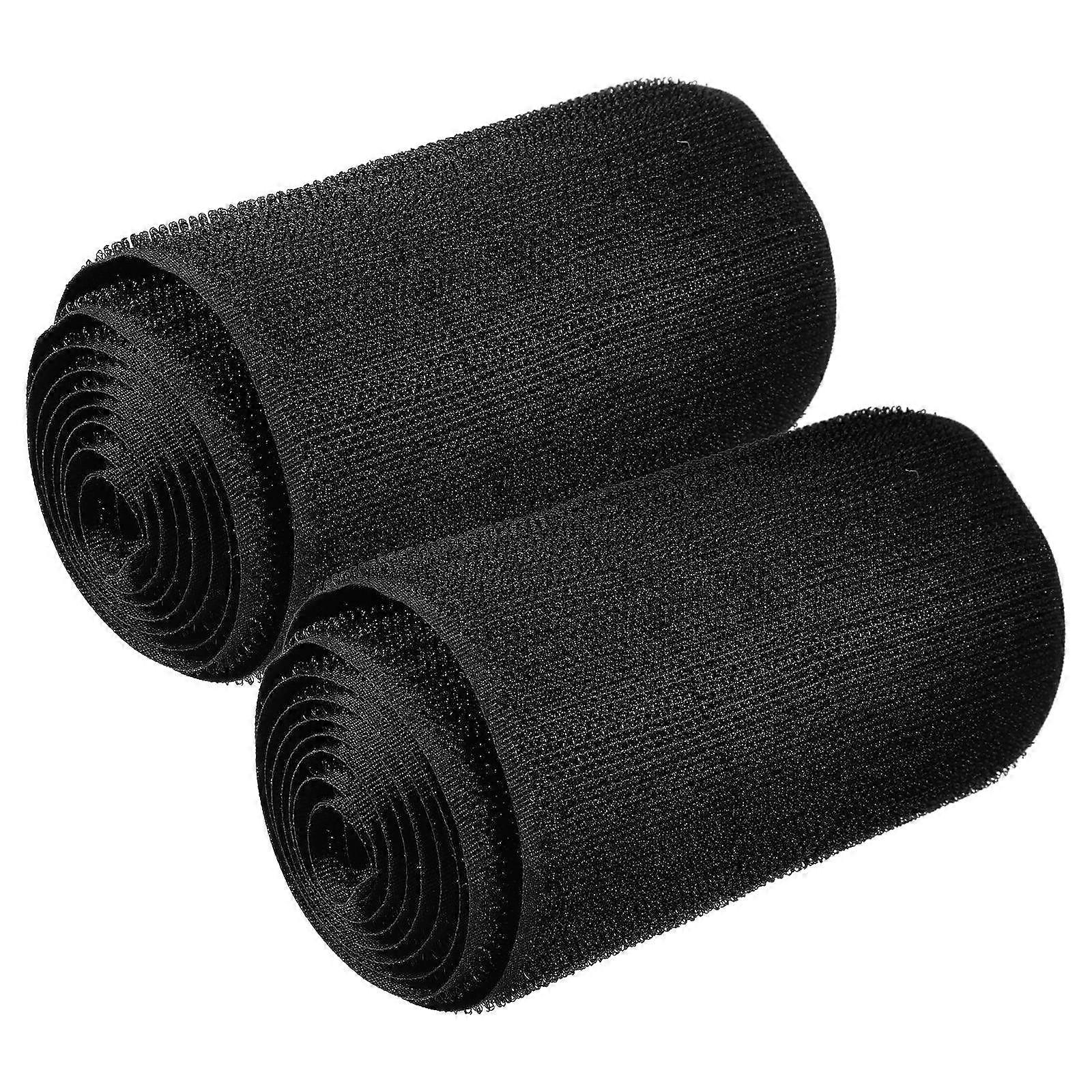 Cord Organizer for Floor Cable Cover 2Pcs Black Polyester
