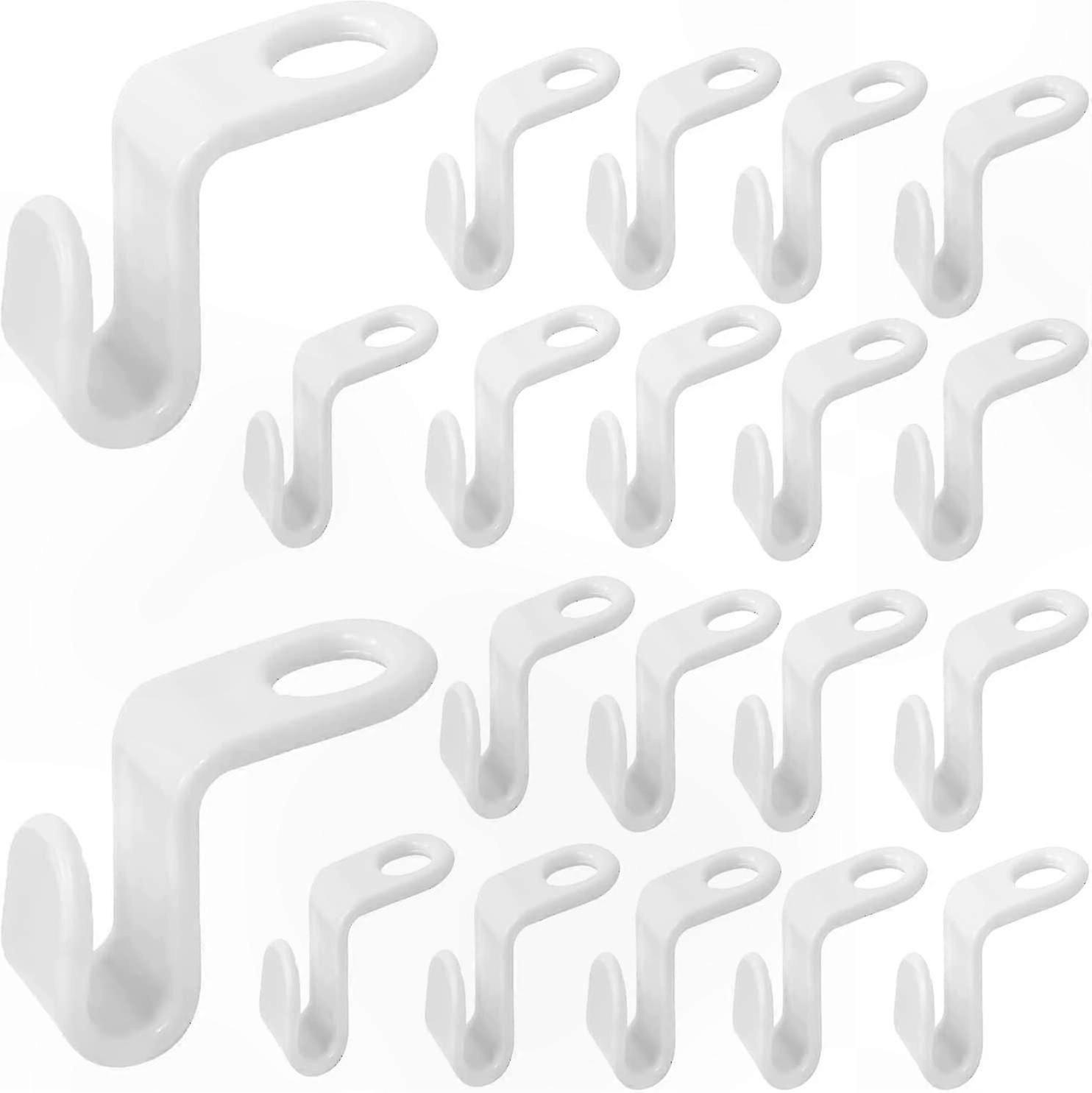 Space-Saving Stackable Plastic Hanger Hooks 20-Pack for Cabinets Closets