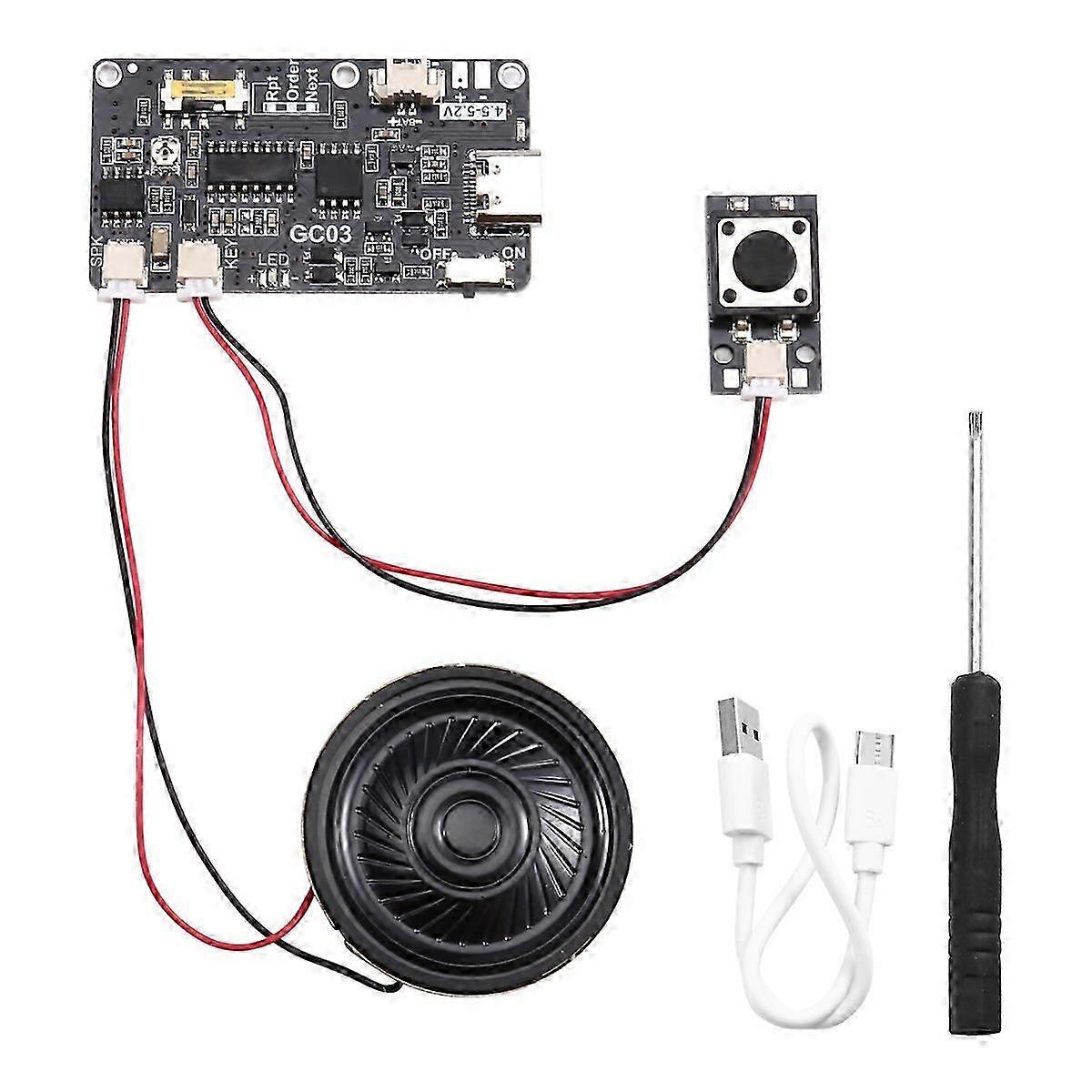 Voice Player Board 8M MP3 Button Control Recordable Sound Module with Speaker for DIY Greeting