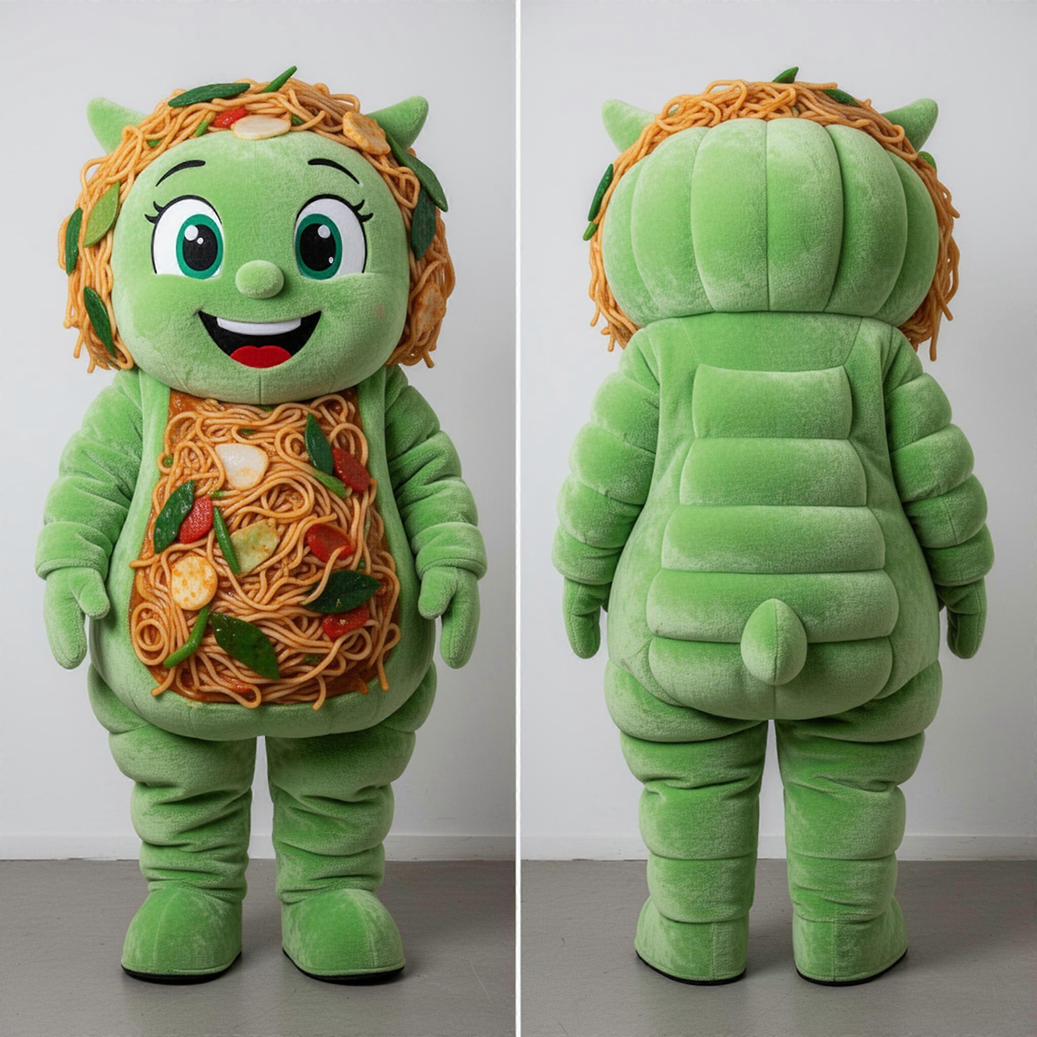 MASTICOT Lime Green Padded Pad Thai Mascot