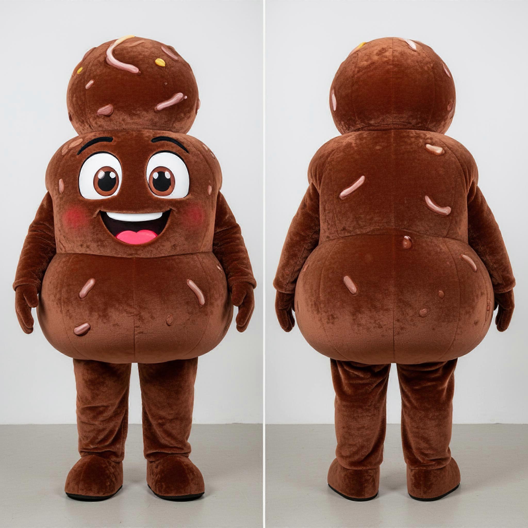 MASTICOT Velvety Brown Meatballs Mascot