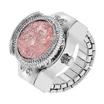Fashion Finger Quartz Ring Watch for Decoration 1Pcs Pink Zinc Alloy